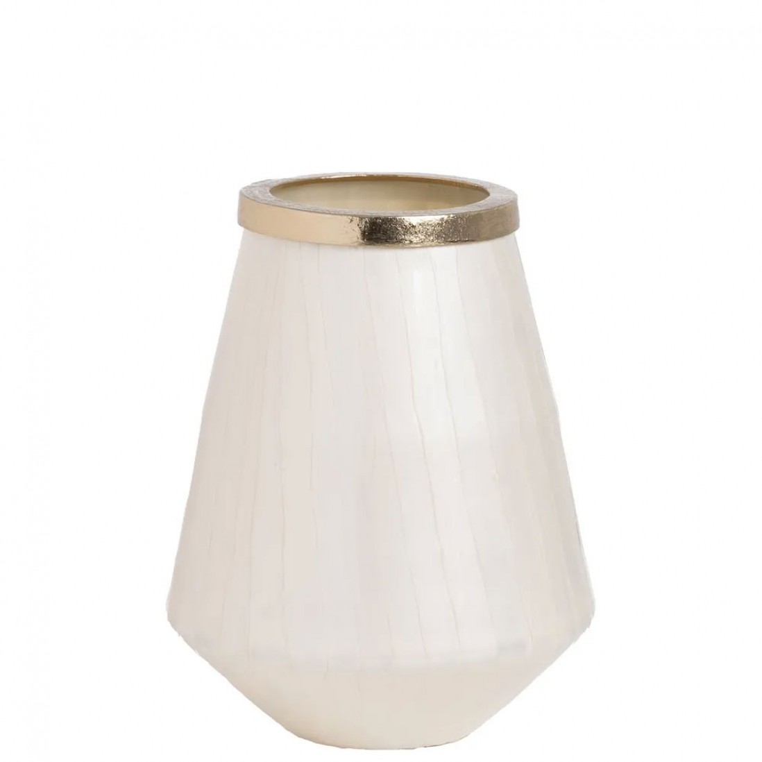 Vaso Decorativo de Metal 106 Branco