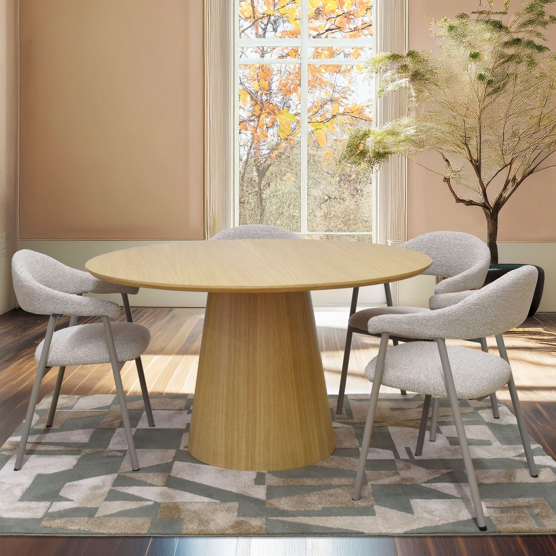 Oak Round 120cm Dining Table Pictor