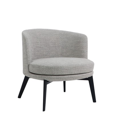 Metal and Fabric Armchair Fleury Light Gray