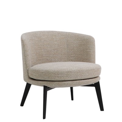 Metal and Fabric Armchair Fleury Beige