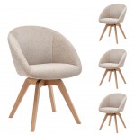 Swivel Dining Chair Beige - Pack 4