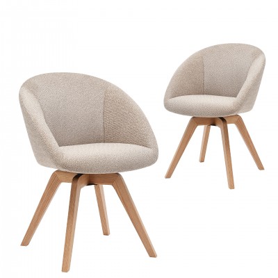 Swivel Dining Chair Beige - Pack 2