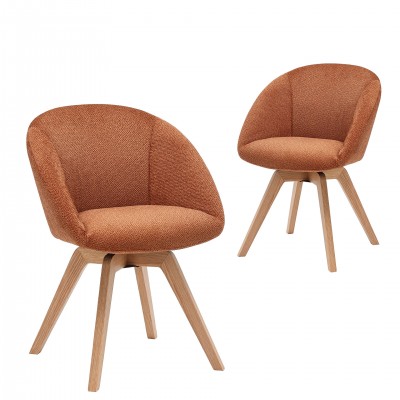 Swivel Dining Chair Orange - Pack 2