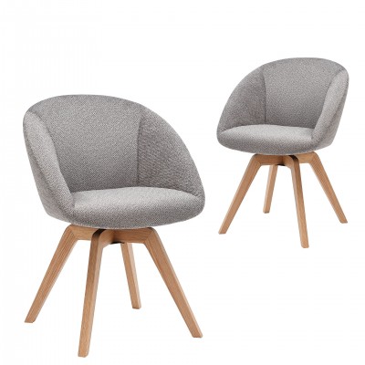Swivel Dining Chair Gray - Pack 2