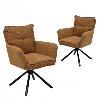 Swivel Dining Chair Antibes Orange - Pack 2