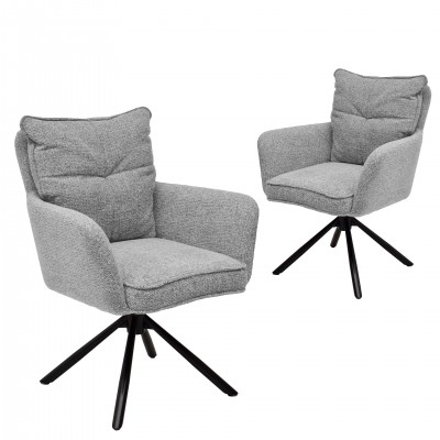 Swivel Dining Chair Antibes Gray - Pack 2