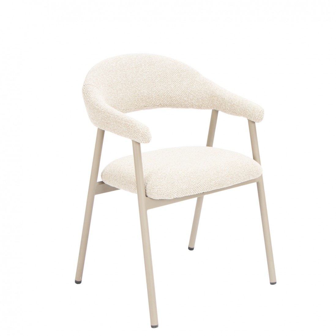 Silla de comedor Euron de tela color crema