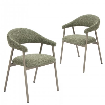 Fabric Dining Chair Euron Green - Pack 2
