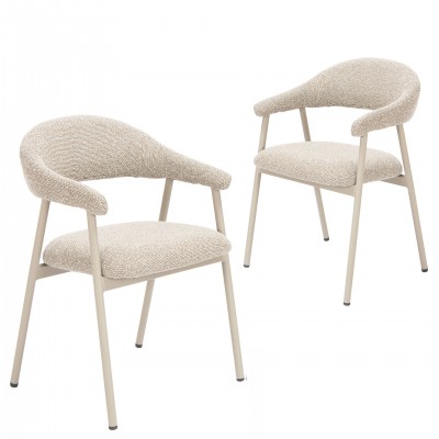 Fabric Dining Chair Euron Taupe - Pack 2