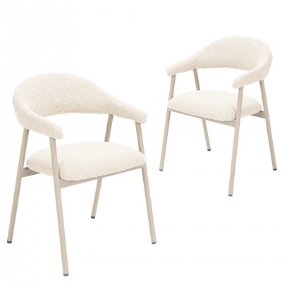 Euron Fabric Dining Chair Cream - Pack 2