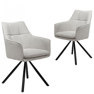 Cushioned Swivel Dining Chair Vittel Gray - Pack 2