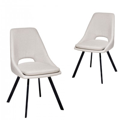 Fabric Dining Chair Loriente Cream Beige - Pack 2