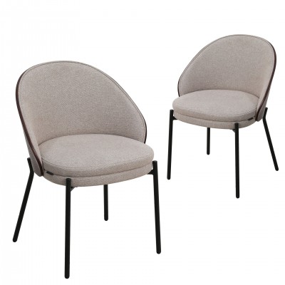 Fabric Dining Chair Arles Taupe - Pack 2