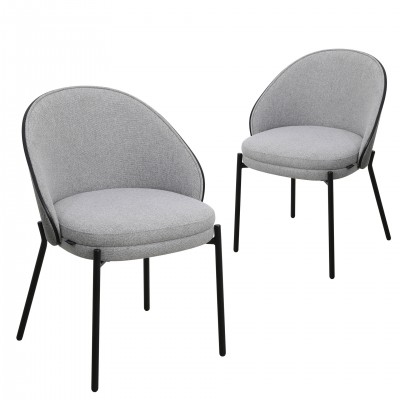 Fabric Dining Chair Arles Gray - Pack 2 Fabric Dining Chair Arles Gray - Pack 2