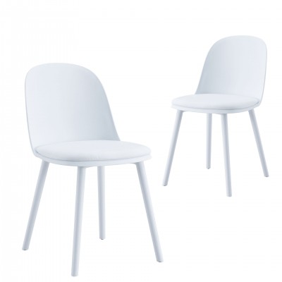 Nordic Kitchen Chair Calais White - Pack 2