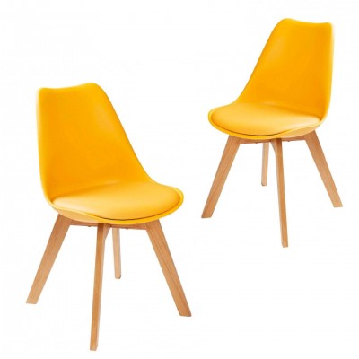 Nordic Kitchen Chair Scandinave Yellow - Pack 2