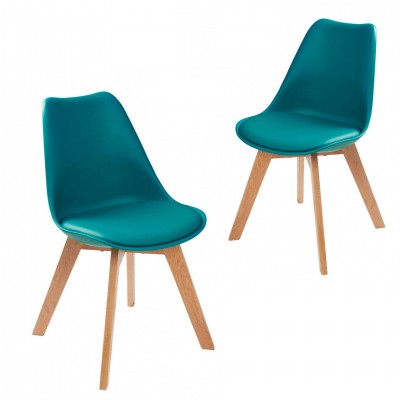Nordic Kitchen Chair Scandinave Blue - Pack 2