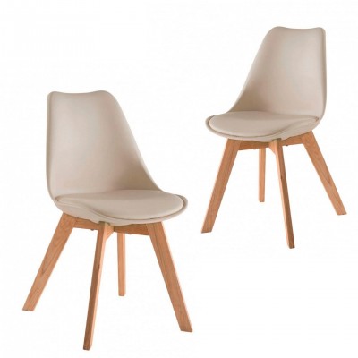 Nordic Kitchen Chair Scandinave Beige - Pack 2