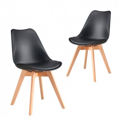 Nordic Kitchen Chair Scandinave Black - Pack 2