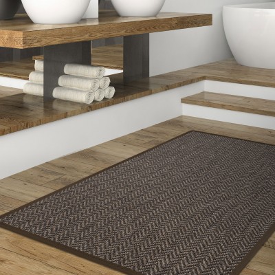 In & Out Custom Rug Natural Chevron 031 Brown