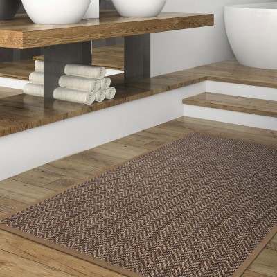 In & Out Custom Rug Natural Chevron 016 Light Brown
