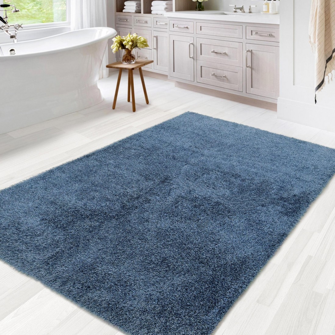 Washable Custom Rug Santillana 004 Indigo Blue