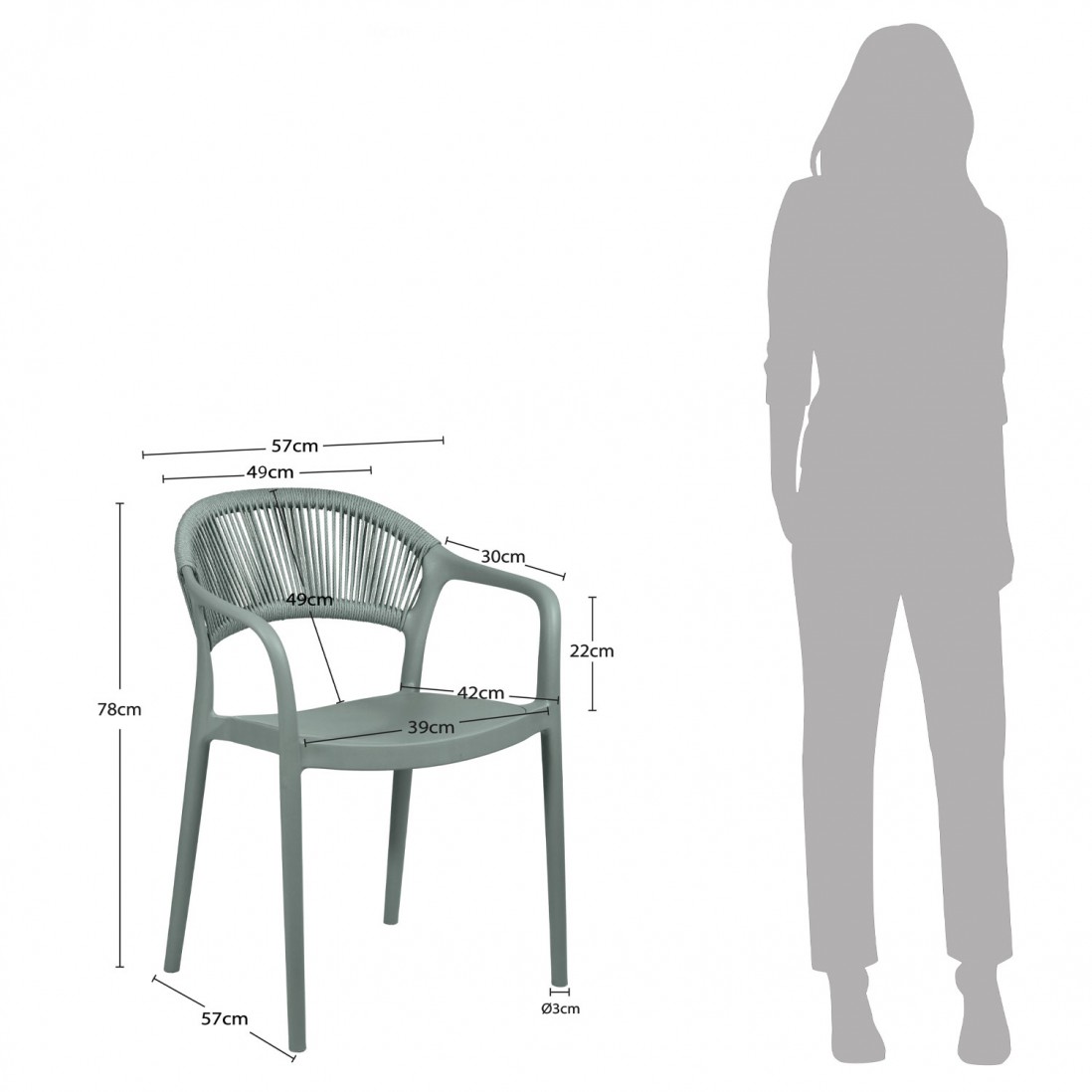 Silla para Interior y Exterior Avelan Verde