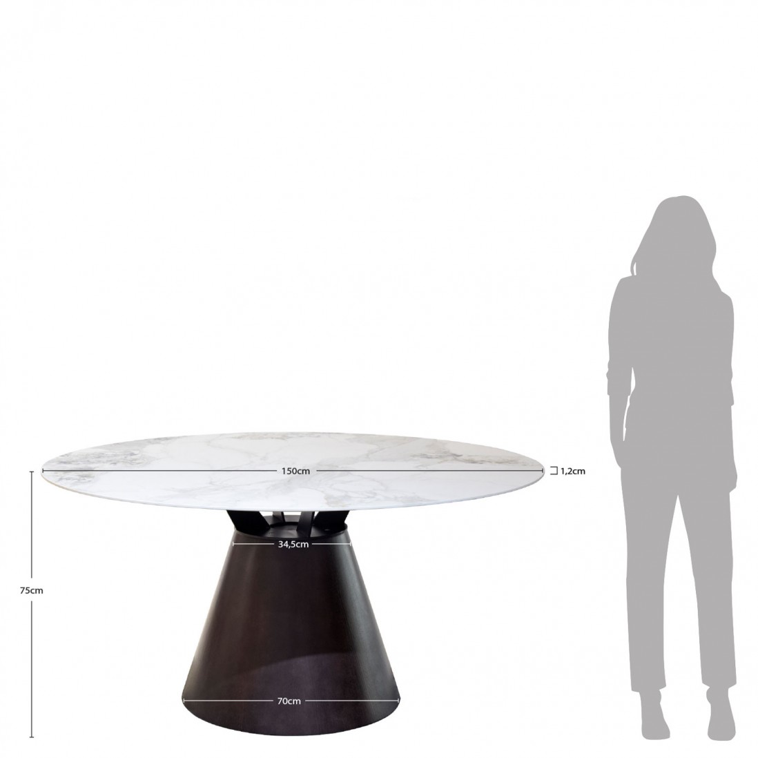 Mesa de Comedor Redonda 150 cm Antilia