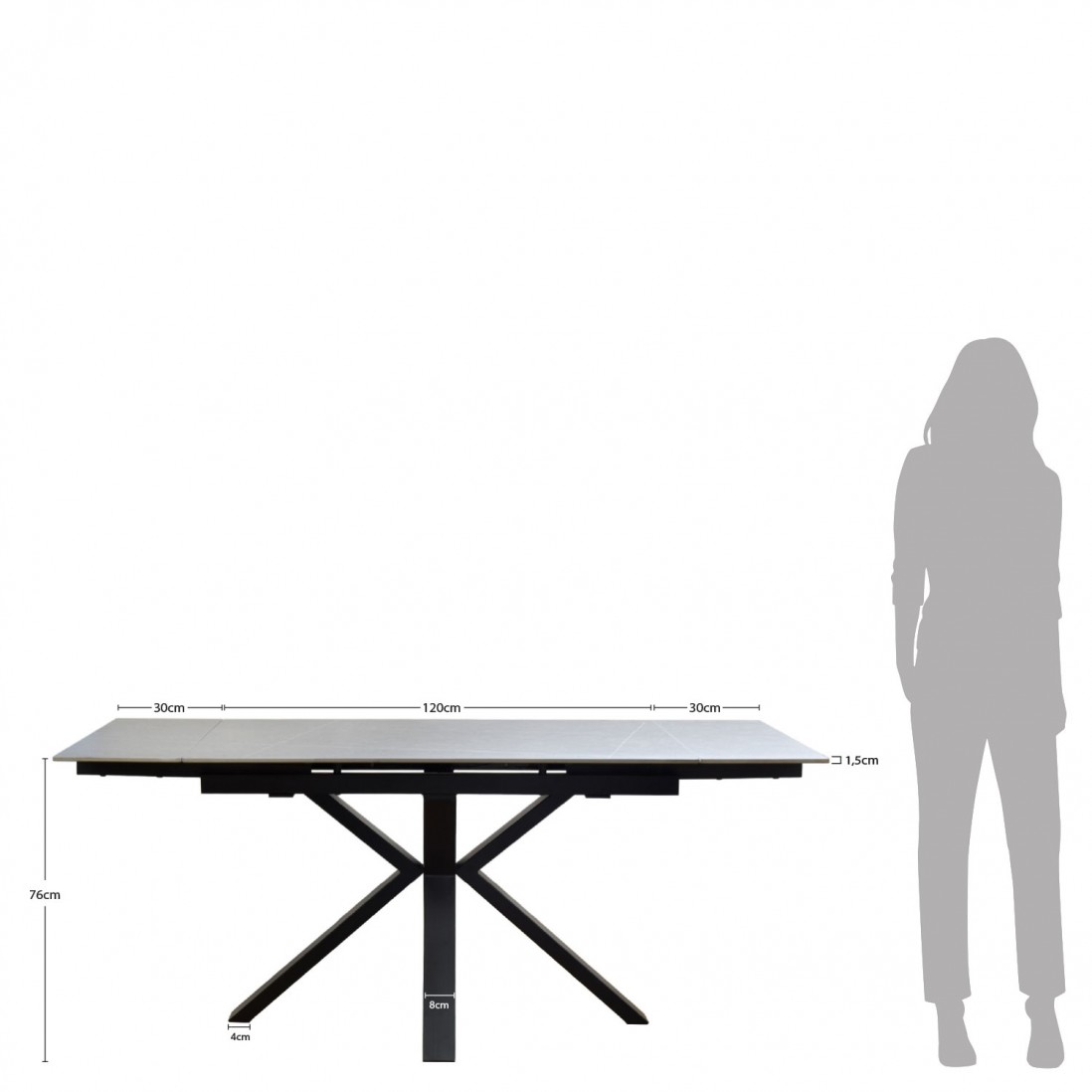 Mesa de Comedor Extensible 120(180)X80 cm Fenix