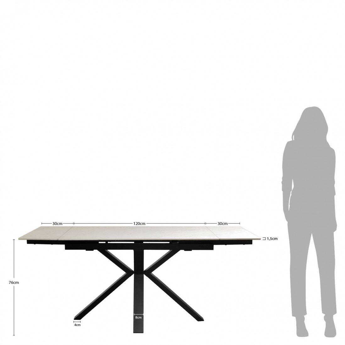 Mesa de Comedor Extensible 120(180)X80 cm Fenix