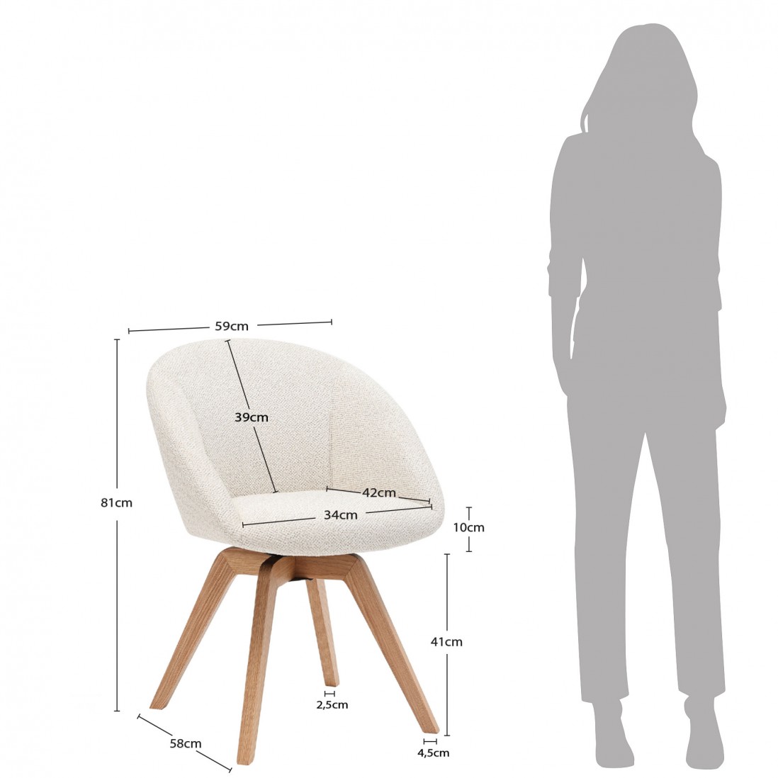 Swivel Dining Chair Cream