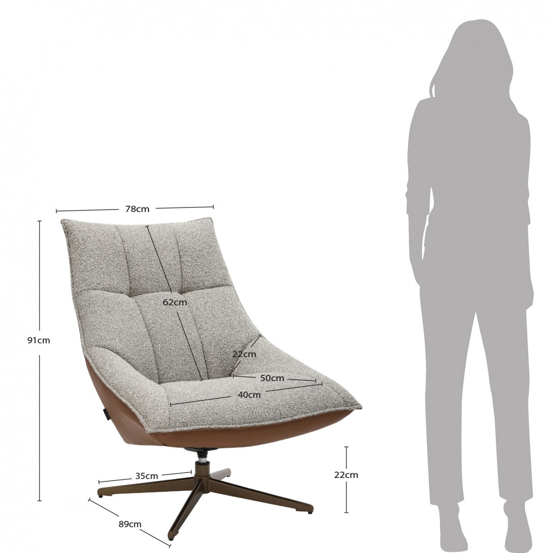 Silln con Sistema Giratorio Serres Beige