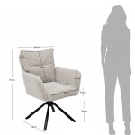 Silla de Comedor Giratria Antibes Beige