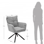 Silla de Comedor Giratria Antibes Gris