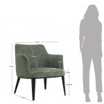 Metal and Fabric Armchair Marselha Green
