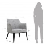 Metal and Fabric Armchair Marselha Gray