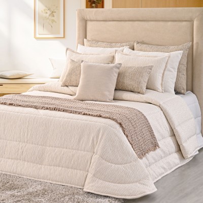 Dian Plain Double Bed Bedspread Beige