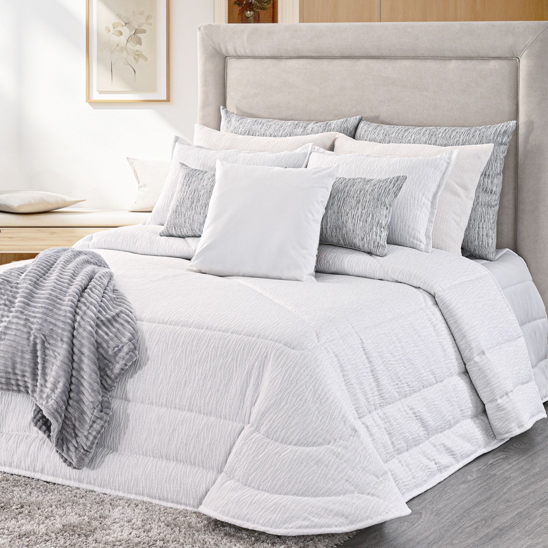 Dian Plain Double Bed Bedspread Gray