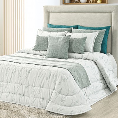 Zani Floral Double Bed Bedspread Blue