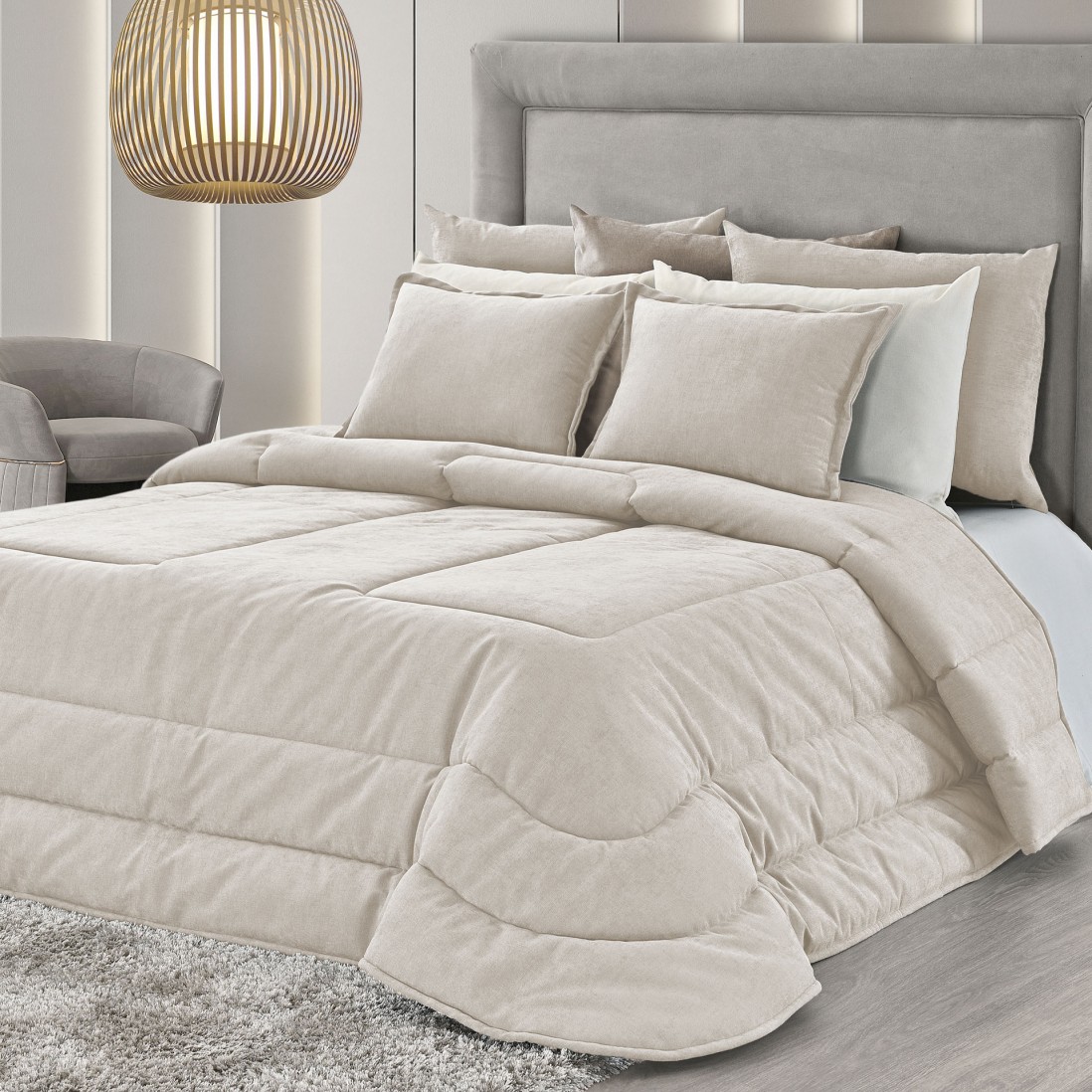 Edredn de Cama Doble Ayara Lisa Natural