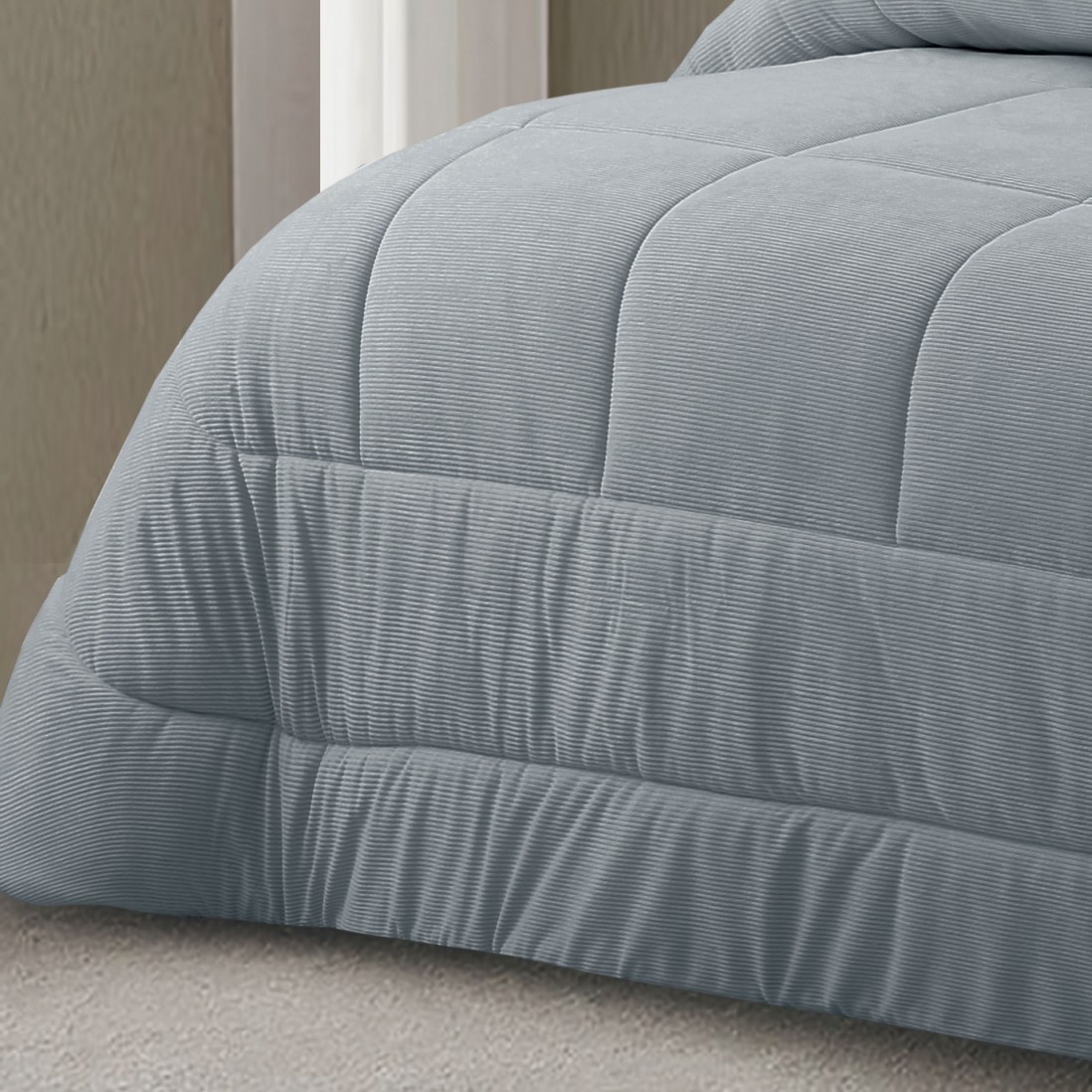 Neri Plain Double Bed Bedspread Gray