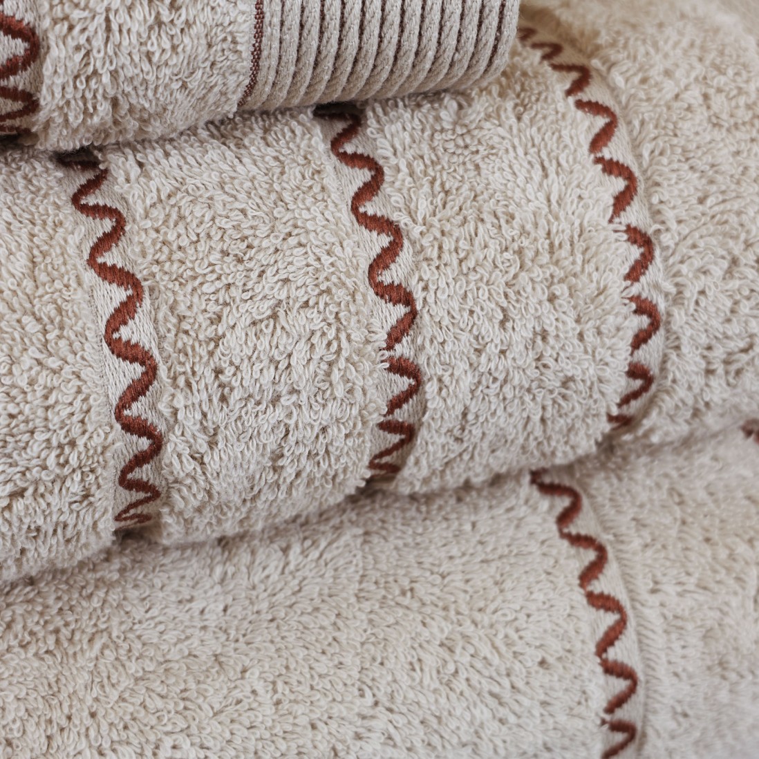 100% Cotton Ravi 3 Towels Bath Set Camel