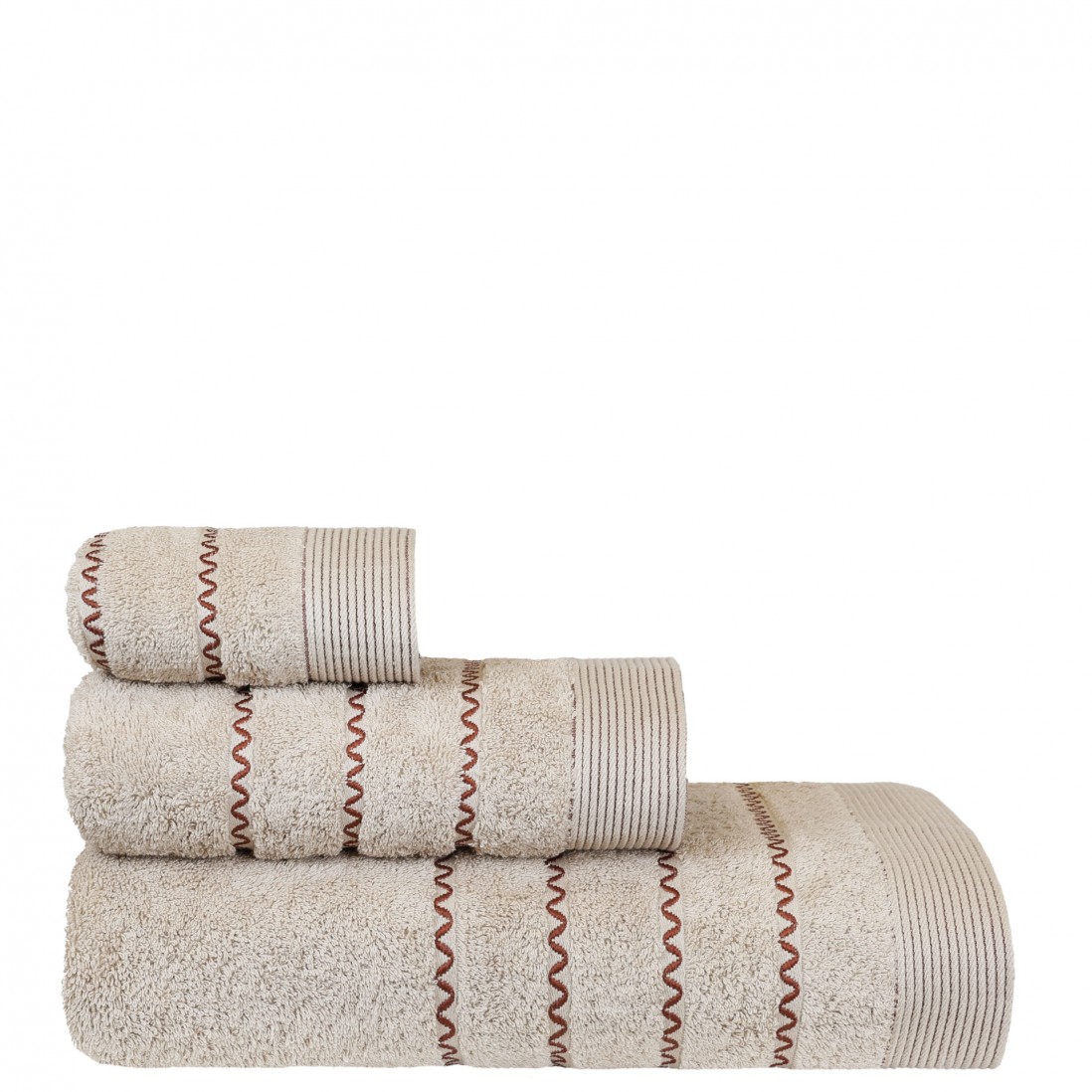 100% Cotton Ravi 3 Towels Bath Set Camel