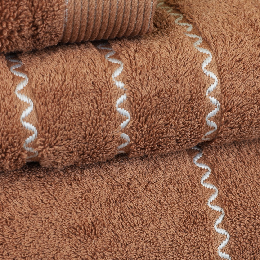 100% Cotton Ravi 3 Towels Bath Set Terracotta