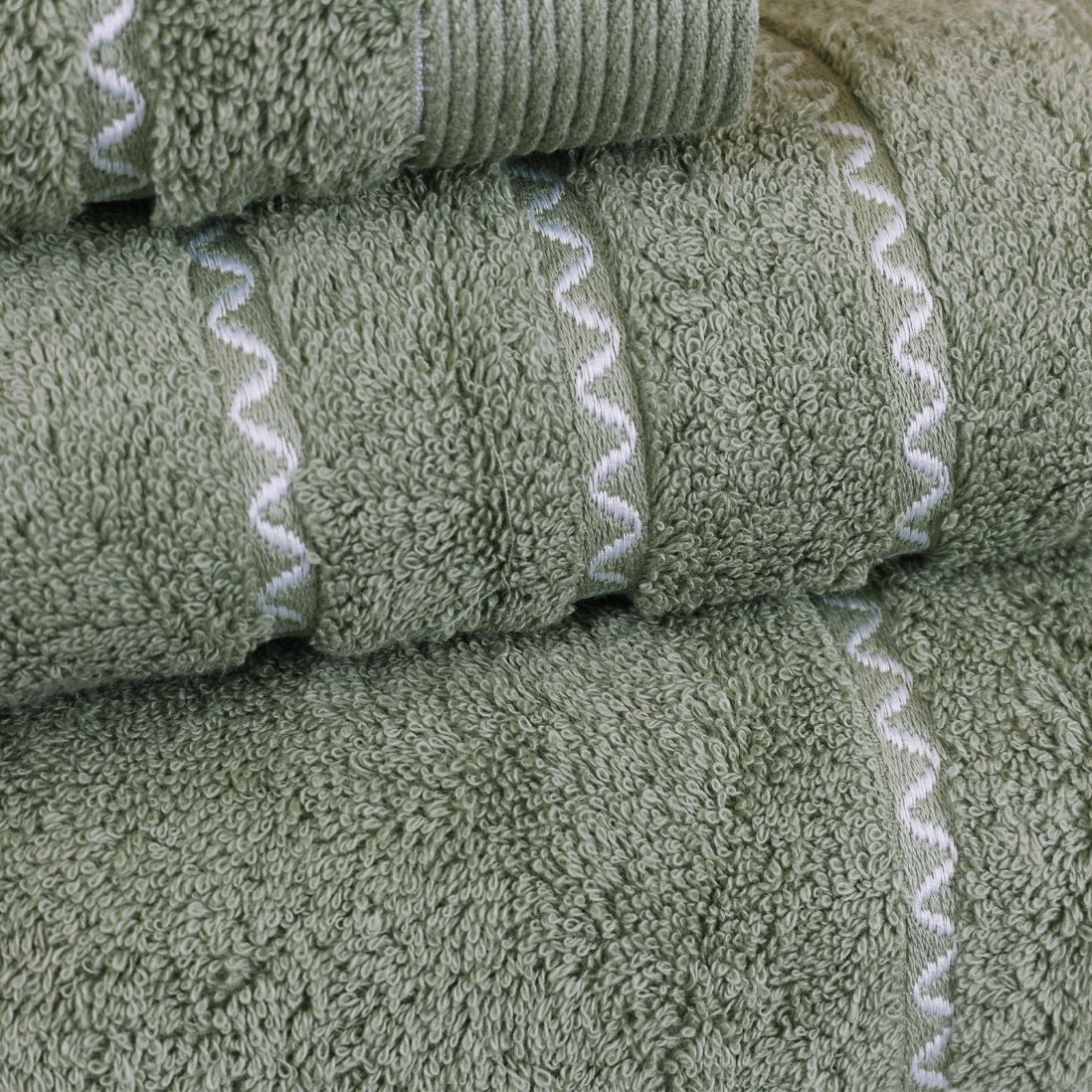 100% Cotton Ravi 3 Towels Bath Set Green