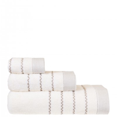100% Cotton Ravi 3 Towels Bath Set White