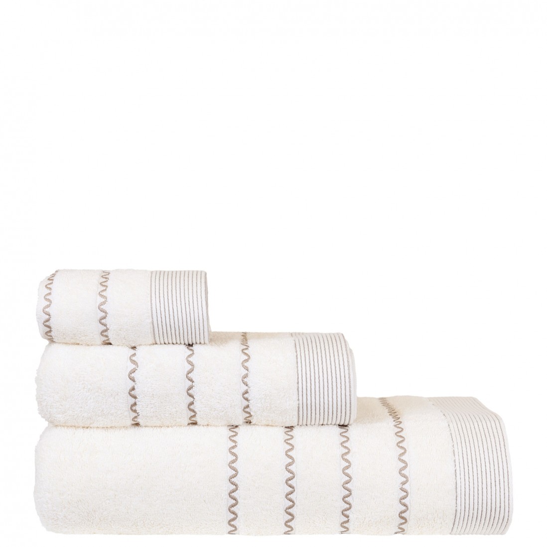 100% Cotton Ravi 3 Towels Bath Set White