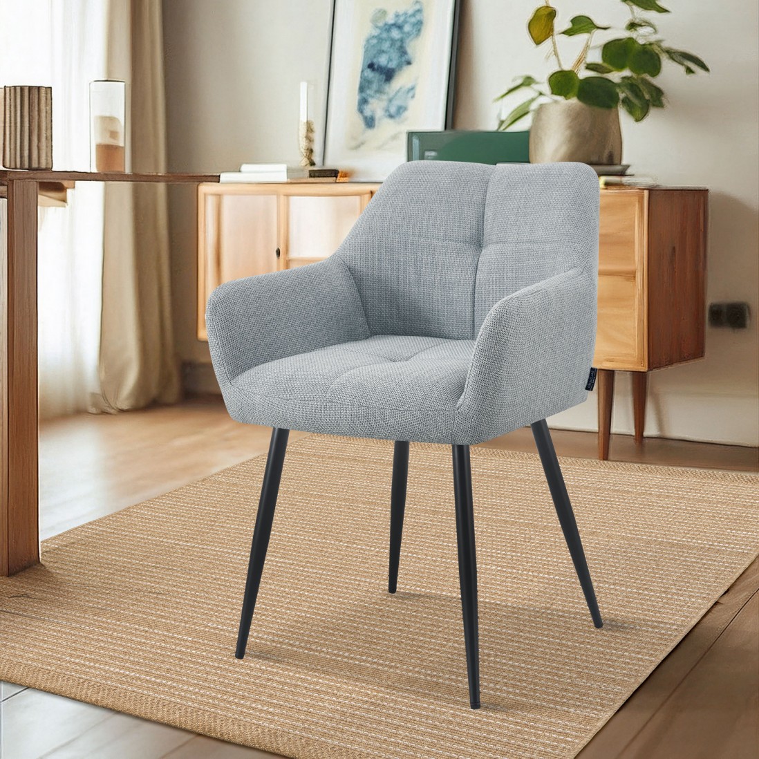 Silla de Comedor de Tejido Narbona Gris