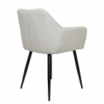 Narbona chair beige lined fabric and black metal legs