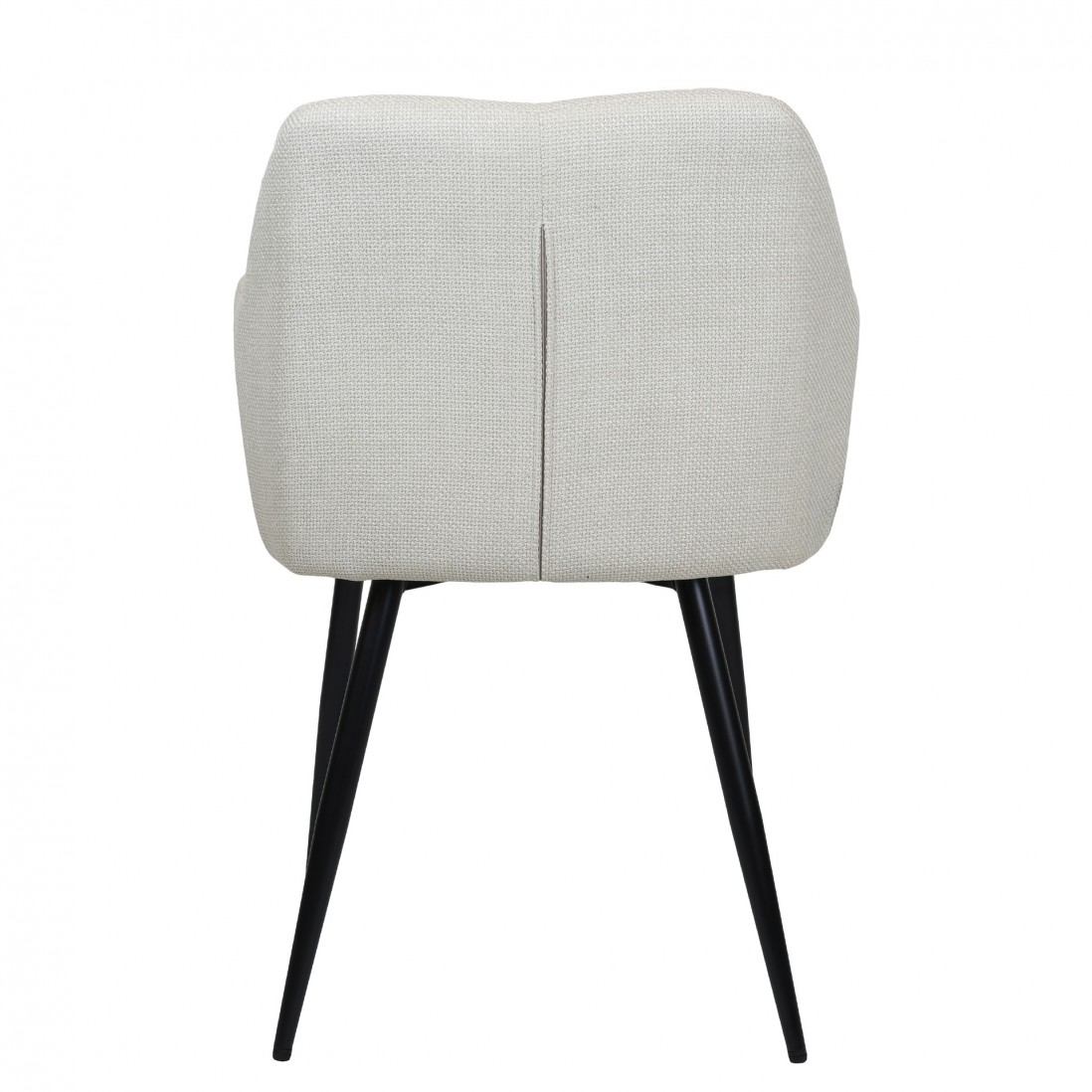 Narbona chair beige lined fabric and black metal legs